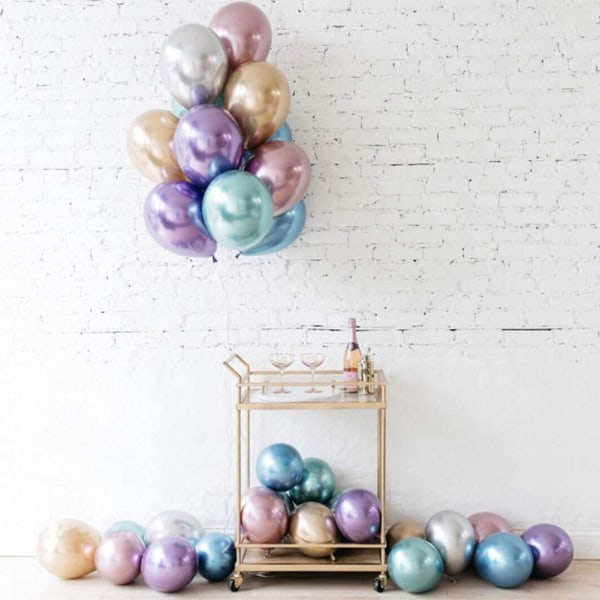 PartyWoo Metallic Balloner, 50 stk. Balloner Farvet Sæt