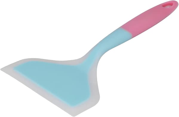 (blå) Bred mun kökssilikonspatel transparent tvåfärgad