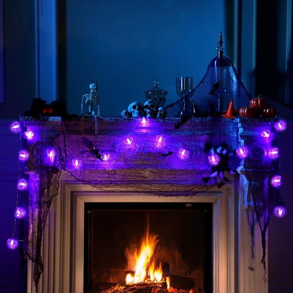 Fängslande Halloween-dekorationer, ljusslinga för inomhus- och utomhusbruk, 3D-design skapar en laddningsbar atmosfär
