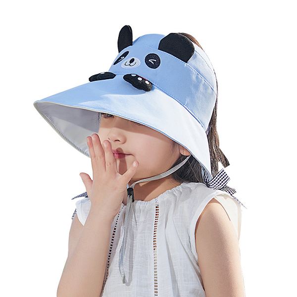 Bomullshatt med bred brem Solhatt Kant Sommer UV-beskyttelse UPF Hatt fo