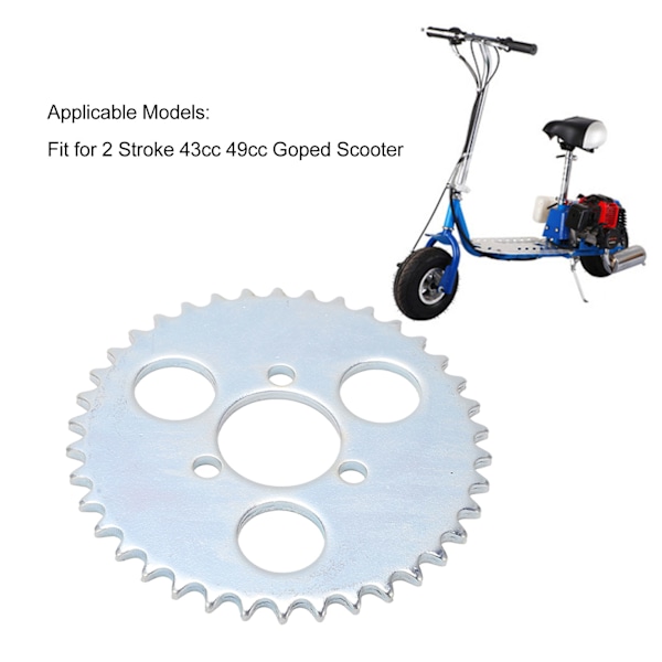 T8F 38T Bakre Kedjehjul 101mm Diameter Lätt Bärbar Passar För 2-takts 43cc 49cc Goped Scooter