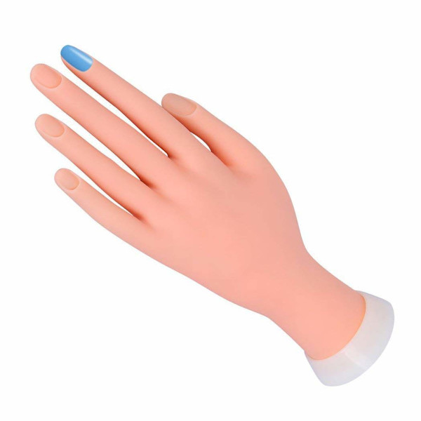 Nagelträningshand, flexibel, rörlig konstgjord hand för nagelövningar, manikyr, övningsverktyg (vänster hand)
