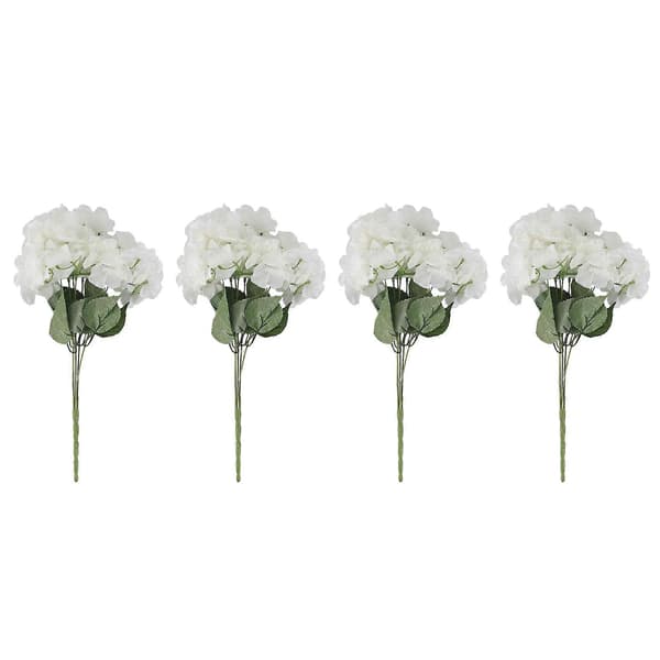 Kunstig Hortensia Blomst 20 Store Hoder Bukett (diameter 7 tommer hvert hode) Kremhvit