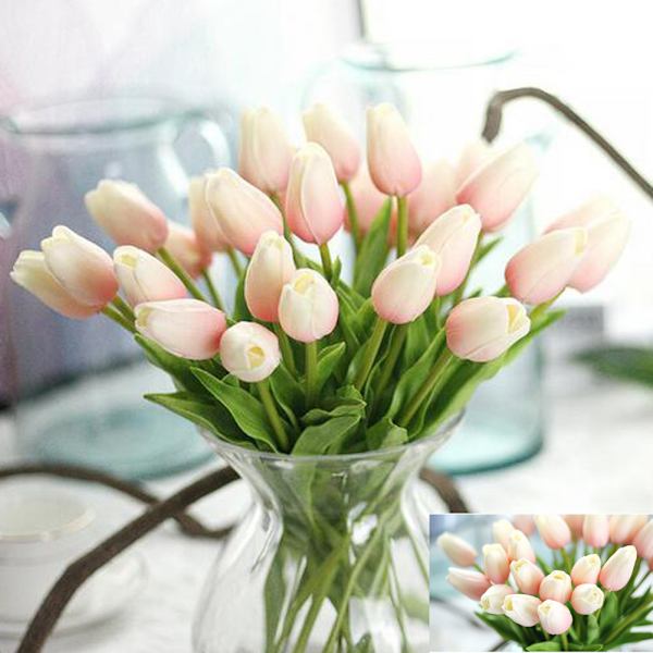 30 stk. Ægte-berørings Kunstige Tulipanblomster Hjem Bryllup Fest Dekoration