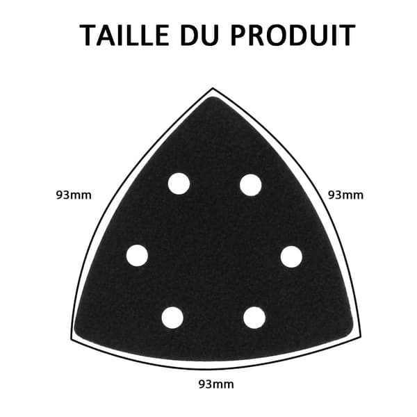 2-pack Triangulära Slipplattor, 6-Håls Kardborre Slipplatta för PDA 180, PDA 240, GDA 280 E Tillbehör (93x93x93mm)