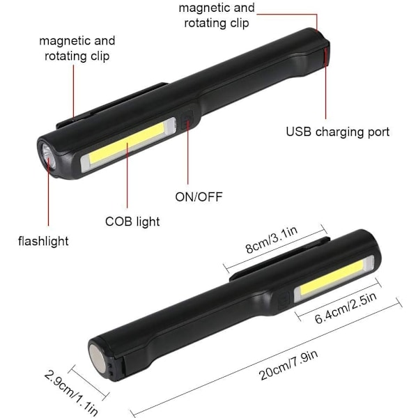Arbetsbelysning, Roterande Vikbar Design för Optimal Belysning, 350 Lumen, Vattentålig, Högkvalitativa Byggmaterial, Perfekt för Utomhusbruk