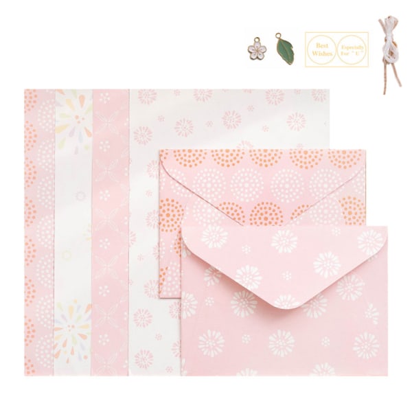 1 set inklusive brevpapper och kuvert Brevpapper: 25CM * 17.6CM, kuvert: 18CM * 13CM