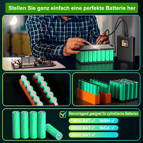 Batteripunktsvetsningsapparat Set Handhållen för Punktsvets 18650 Batterisvetsning