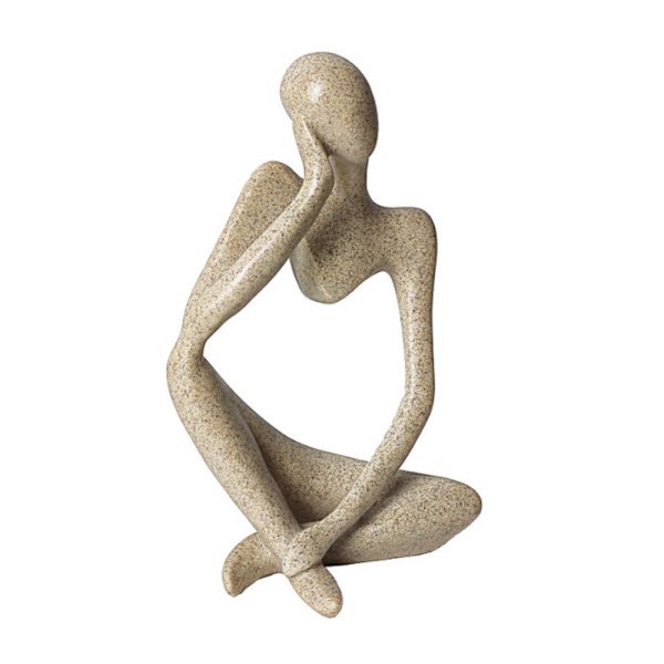 Abstrakt tänkare staty modern sandsten hartsfigur hantverk konst