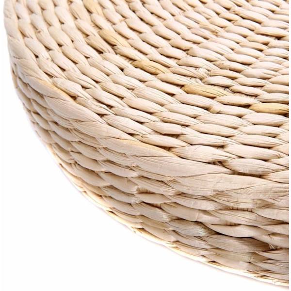 Tuolin istuinmatto, ruohomatto, tyyny, beige, käsintehty, pyöreä
