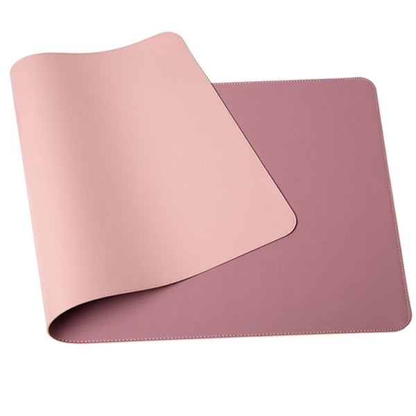 Skrivbordsunderlägg, 60 x 30 cm PU-skrivbordsunderlägg, laptop-skrivbordsunderlägg, vattentätt skrivbordsunderlägg för kontor eller hemmabruk, dubbelsidigt (Lila / Rosa)