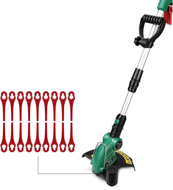 Slitesterke nylon gressklipperblader, Einhell AT 18Li-kompatible ABS-kutterblader som garanterer høy sikkerhetsfaktor og robust holdbarhet