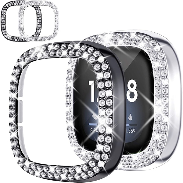 [2Pack] Compatible for Fitbit Versa 3 Fitbit Sense Bling