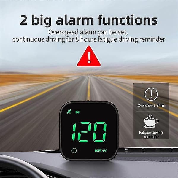 HUD Bil Hastighedsmåler Tidsplan Hastighedsalarm GPS Head-up Display Auto Elektronisk Tilbehør Passer Til Alle