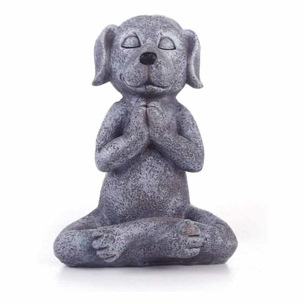 Meditasjonshundestatue Buddha Ro, fred og ro, perfekt for