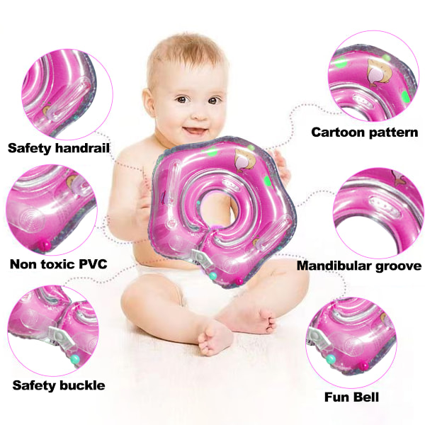 Simtränare för spädbarn, miljövänliga uppblåsbara poolleksaker i PVC för småbarn med tecknad design, säkerhetsfokuserad design för 6-36 månader gamla