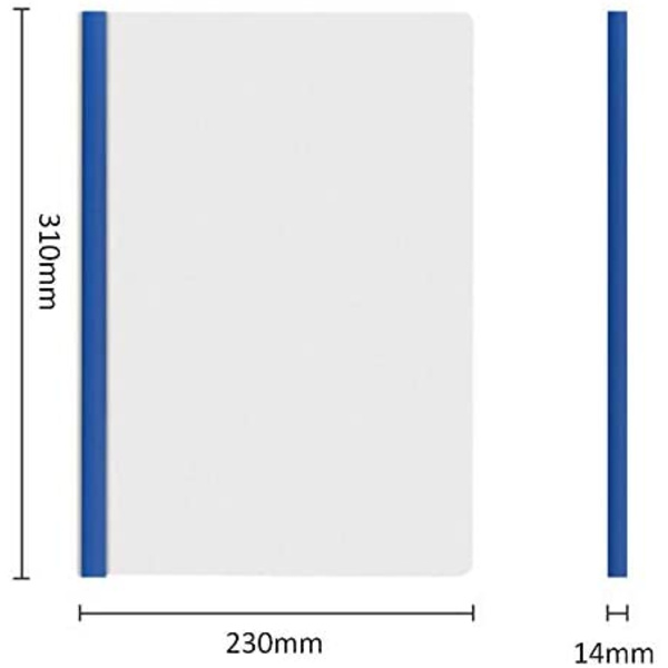 Gennemsigtige Rapportmapper med Solid Farve 14mm Skydeskinne (18C,