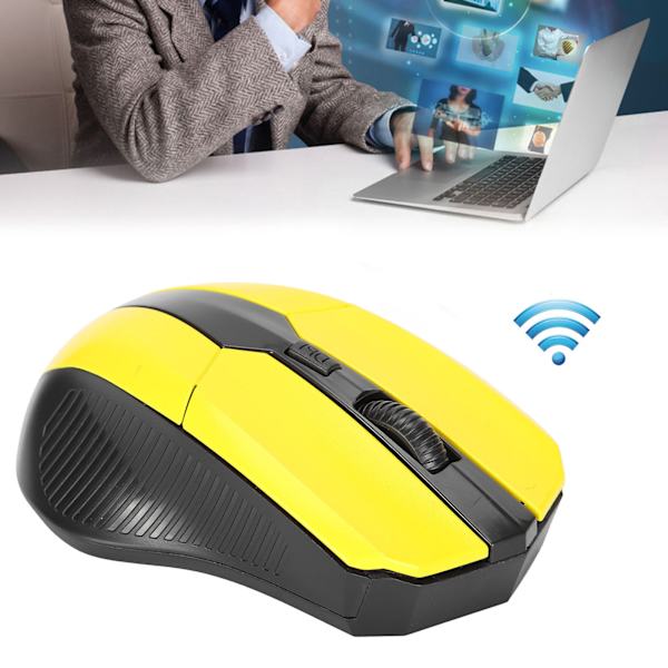 Trådlös mus 2.4G Ergonomisk Mini Optisk Datortillbehör för Notebook Tablet PCGul
