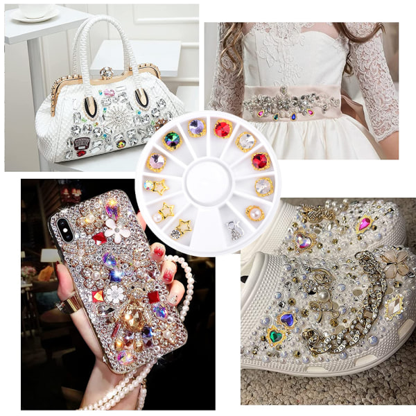 Negldesign Krystall Rhinestones Runde Steiner, for 3D Negldesign Dekorasjoner