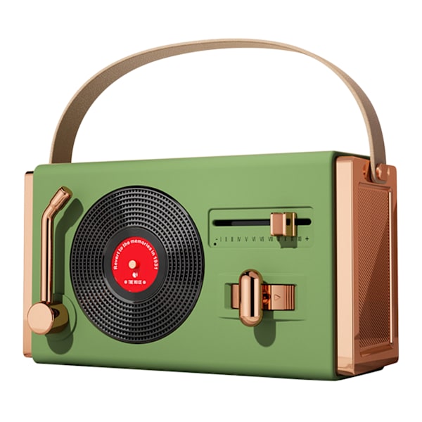 Grøn Udendørs Bluetooth Højttaler Bærbar Dekorativ Høj Lydkvalitet USB Sticks Support Retro Bluetooth Højttaler til Stue Kontor