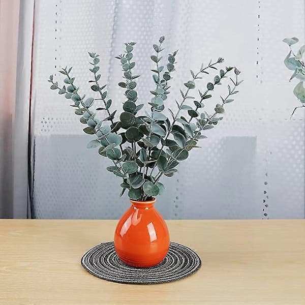 60 stk. Eukalyptus Stængler Dekor Kunstige Eukalyptusblade Falske Grene Til Bryllups Blomsterarrangement