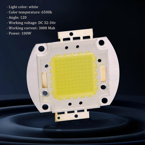 LED-chip 100W 7500lm Vit Glödlampa Spotlight Högintegrerad DIY