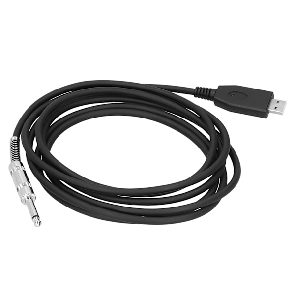 USB till 6,35 mm elektrisk gitarr ljudkabel Plug Play ljudadapterkontaktkabel sladd 3m / 9,8ft