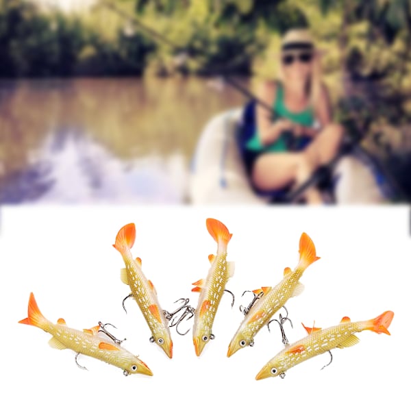 5 stk 9,5 cm 14g Myke Agnsfisk Fiske Agnsfisk Bass Fiskeutstyr Skarp Haken T Hale