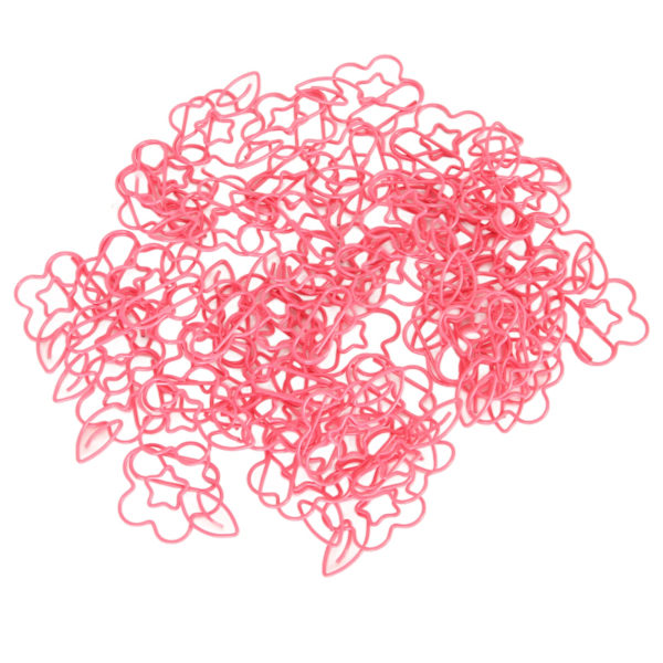 90 stk Metallpapirklipp Kreativt Søte Papirklipp Små Bærbare Papirklipp for Studenter Kontorleverandør Papirvarer Rosa