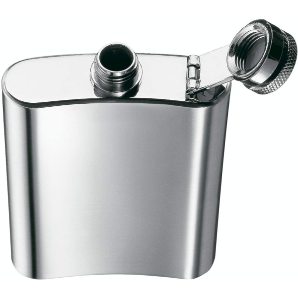 Taschenflasche / Flachmann chrom 2 Becher integriert