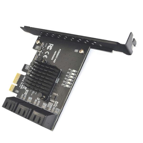PCIE SATA 1X till 6 portar SATA 3.0 PCI E-kontroller PCI Express Multiplier expansionskort 6Gbps instickskort Riser Black