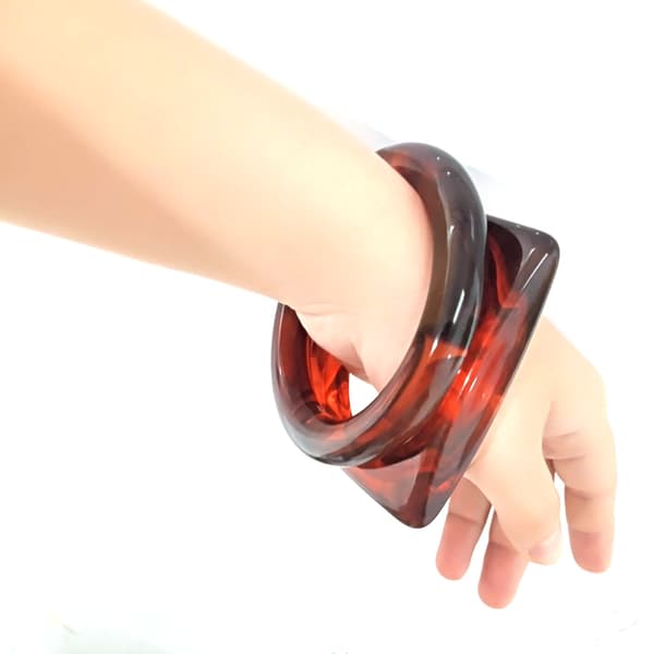 Harpiks Armring Karamel farve cirkulær