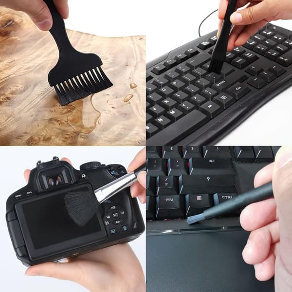 Sort - 4 i 1 nylon antistatisk børste PC rengøringssæt Anti-stat