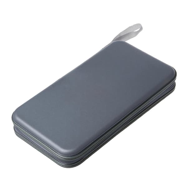 2 stk. 80 Disc Album Cd Dvd Bære Cover Case Wallet Opbevaring Holder Taske Hård Æske - Sølv & Sort