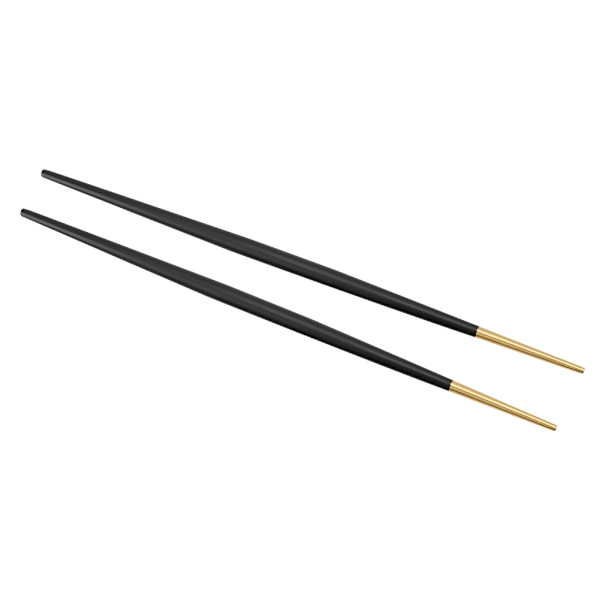 304 Rustfritt Stål Spisepinner Japansk Sushi Gull Spisepinner Servise Sett (Svart)