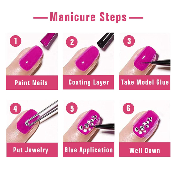 Nagelkonst Rhinestones Nagelkristaller, Multi Shapes Flatback Nageldiamant Ädelstenar