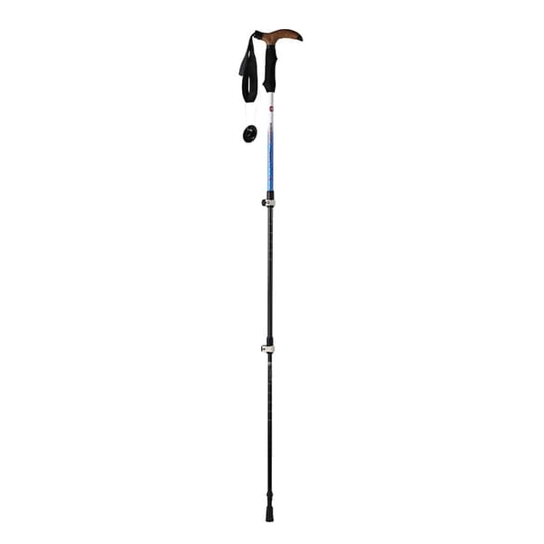 3-delad blå 135CM, teleskopisk vandringsstav