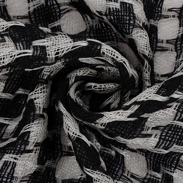Svart och vit unisex hundtandsmönstrad stulen keffiyeh tofs halsduk öken armé halsduk