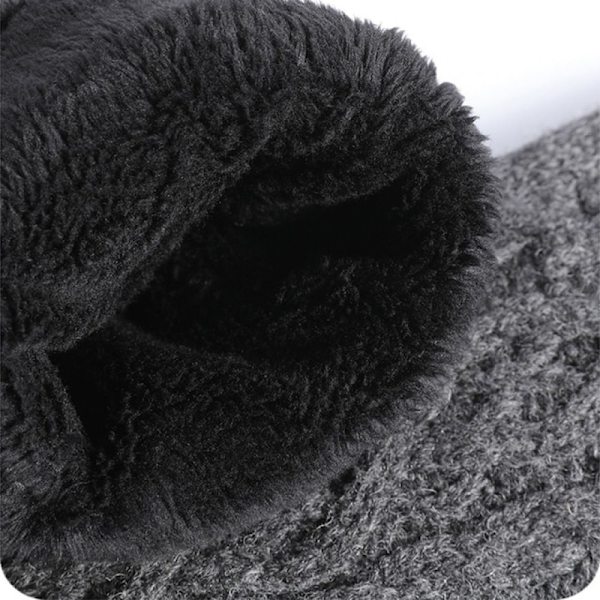 Stickade vinterhandskar, unisex, pekskärm, elastiska, vindtäta, svarta, one size