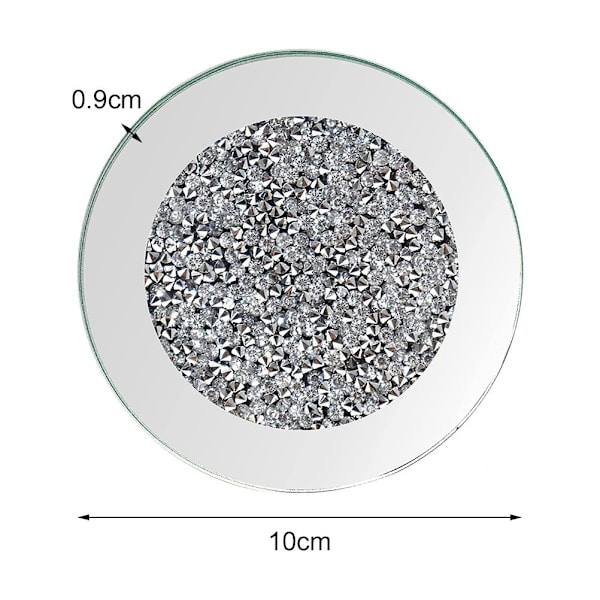 4 stk Glass Speilunderlag 4x4 tommer Knust Koppedunderlag Borddekor for Restaurant Kjøkken Bar Spisestue
