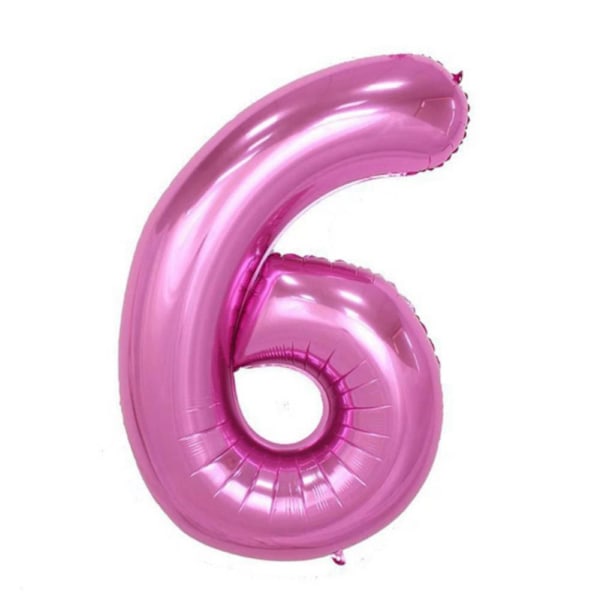 40in Number 0-9 Foil Large Helium Balloons for Wedding Birthday Party Decoration(Pink 6)