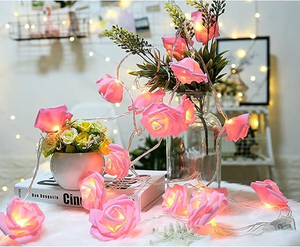 LED Rose Lyslenke, 3m 20 LED USB Dekorativ Lys til Bursdag