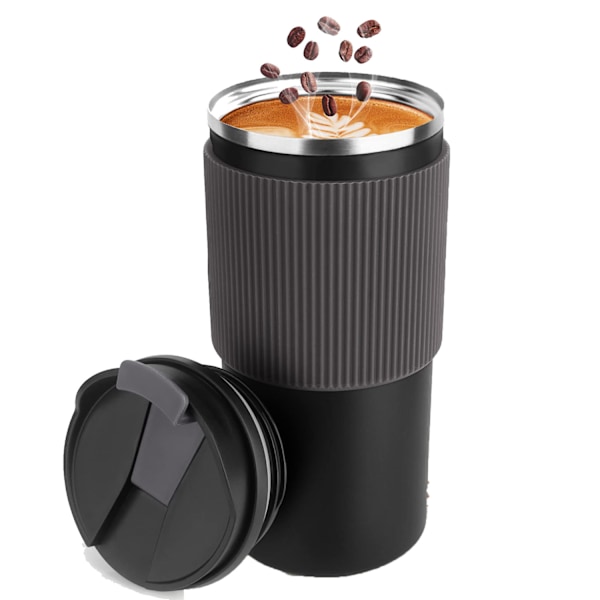 Termisk mugg - Isolerad mugg, kaffemugg att ta med sig 450 ml läcksäker resekopp kaffemugg med lock