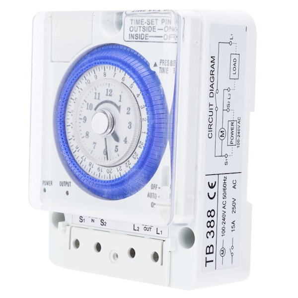 TB‑388 24 tunnin aikakytkimen ohjelmoitava kvartsikäyttöinen askelmoottori-ajastin AC100‑240V 50/60Hz