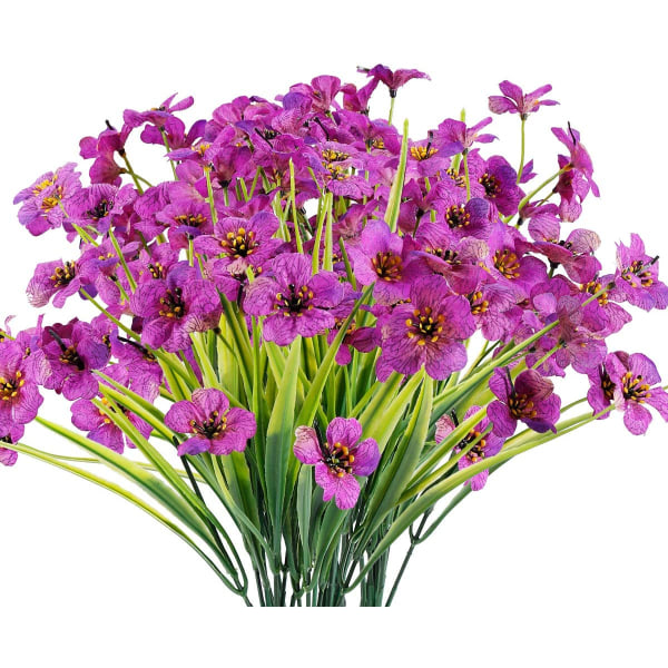 12 buntar konstgjorda blommor utomhus UV-beständiga falska blommor