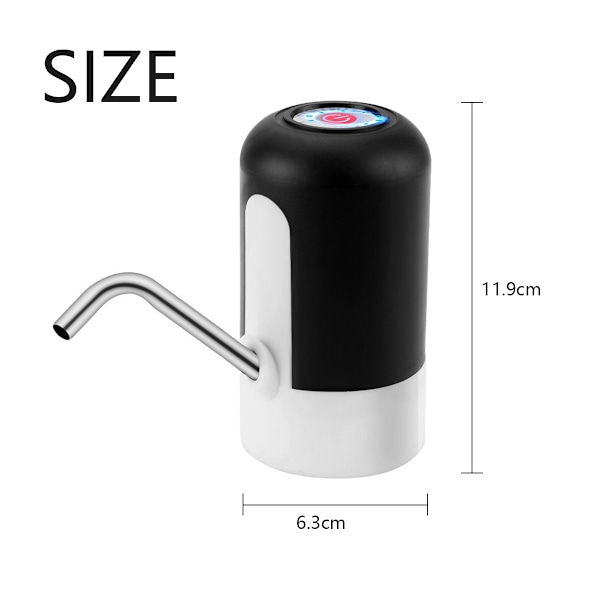Vattenflaskedispenser, USB-laddningsbar vattenflaskepumpe, bärbar vattenpump för camping