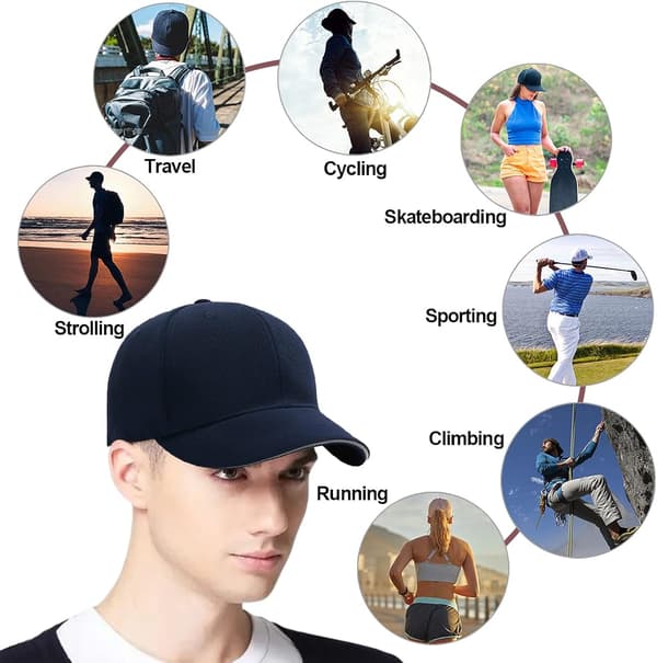 Baseballcaps, justerbar solhatt med panel for unisex, golfcaps sport