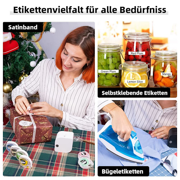 P12 Mini Bluetooth -tarra-asema, itseliimautuvat tarrat, yhteensopiva iOS- ja Android-puhelimien kanssa, lämpötulostin kotiin ja toimistoon