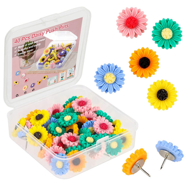 40 stk. Blomster Push Pins