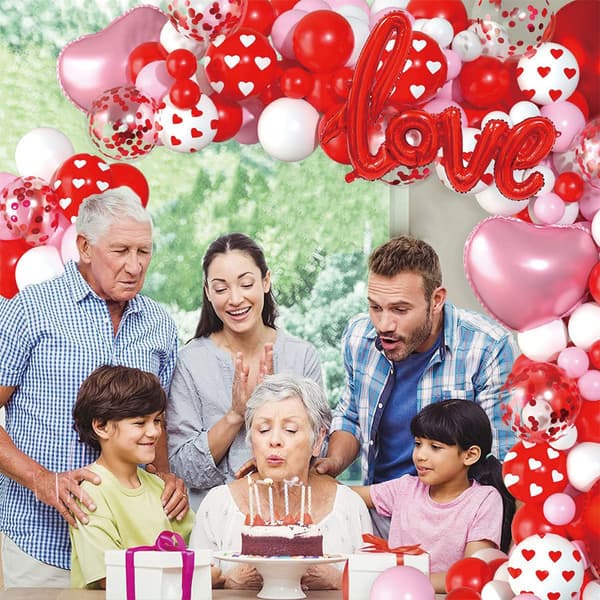 LOVE Hjerte Gratulerer med dagen Ballongsett